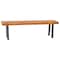 Flash Furniture Natural Acacia Wood Bench with Black Flared Legs THB-B01322-NAT-GG - alternate 1