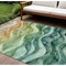 Homeroots 9' X 12' Teal Blue Abstract Washable Indoor Outdoor Area Rug 608080 - alternate 1