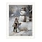 Homeroots Boy Building A Snowman White Framed Wall Art 572085 - alternate 4