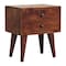 Homeroots 16" Brown Solid Wood Two Drawer Nightstand 701709 - alternate 7