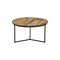 Homeroots 32" Natural and Black Solid Wood And Iron Round Distressed Cross Legs Coffee Table 555477 - alternate 8