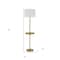 Homeroots 62" Brass Tray Table Floor Lamp With White Square Shade 526287 - alternate 5