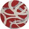 Homeroots 8' Red Beige And Gray Round Abstract Washable Indoor Outdoor Area Rug 599162 - alternate 5