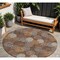Homeroots 8' Brown Gray And Ivory Round Polka Dot Washable Indoor Outdoor Area Rug 594240 - alternate 1