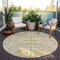 Homeroots 8' Gold And Ivory Round Animal Print Washable Indoor Outdoor Area Rug 600614 - alternate 9