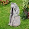 Exhart Fiberglass/MGO Gray 15.5 in. Frog Sitting On Stone Garden Statue 78726 - alternate 2