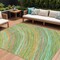 Homeroots 8' X 10' Green Peach And Gold Abstract Washable Indoor Outdoor Area Rug 631242 - alternate 1