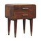 Homeroots 22" Brown Solid Wood Two Drawer Nightstand 701713 - alternate 7