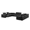 Homeroots Black Leather Power Reclining U Shaped Twelve Piece Corner Sectional With Console 643938 - alternate 5