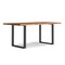 Homeroots 72" Natural and Black Wood and Iron Frame Base Dining Table 640723 - alternate 1