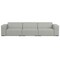Homeroots 122" Gray Fabric Modular Sofa With Brown Legs 641011 - alternate 1