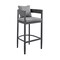 Armen Living Menorca Outdoor Patio Bar Stool in Aluminum with Gray Cushions LCMQBAGR30 - alternate 1
