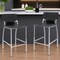 Homeroots Set of Two 29" Gray and Silver Metal and Faux Leather Low Back Bar Height Bar Chairs, 2PK 555054 - alternate 5