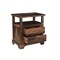 Homeroots 27" Dark Brown Solid Wood Two Drawer Nightstand 521189 - alternate 5