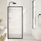 Anzzi Welle 74x34in Framed Fixed Shower Screen Door, Matte Black with 5/16in 8mm Tempered Fluted Glass SD-AZ22-01MB-FL - alternate 1