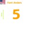 Aacc Self-Adhesive Vinyl Number: 5, Size: 6 cm. Color: Orange Font: Anders, 8PK AACC-Anders-N5-Orange-M6x8 - alternate 1