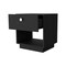 Homeroots 20" Black Wood One Drawer Nightstand with Integrated Tech 518174 - alternate 3