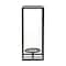 Homeroots 16" Black And Clear Metal And Glass Tabletop Candle Holder 634810 - alternate 1