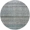 Homeroots 8' Teal Blue Light Blue And Gray Round Striped Washable Indoor Outdoor Area Rug 605695 - alternate 4