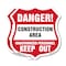 Signmission Construction Area Shield Sign Danger! Un, 12 inch X 12 inch, Plastic Sign, 2PK SHI-P-2PACK-12-373 - alternate 1