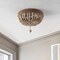 Jonathan Y Justina Wood Bead 14" 2-Light Farmhouse Bohemian Iron LED Flush Mount, Light Taupe/Chrome JYL1307A - alternate 7