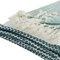 Homeroots 50" X 60" Teal Blue And Ivory Color Block Cotton Throw Blanket with Fringe 518805 - alternate 3