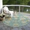 Homeroots 8' Teal Blue Ivory And Green Round Floral Washable Indoor Outdoor Area Rug 605225 - alternate 3