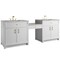 James Martin Vanities Bellshire 96" Dual Vanity Set w/24" Make-Up Counter, Bright White w/3 cm Victorian Silver Silestone 660-VMC96-BW-3VSL - alternate 3