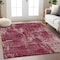 Homeroots 5' X 8' Burgundy And Ivory Geometric Washable Indoor Outdoor Area Rug 594528 - alternate 7