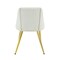 Homeroots Set of Two White and Gold Upholstered Faux Leather And Metal Dining Side Chairs, 2PK 573327 - alternate 6
