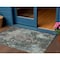Homeroots 3' X 5' Fern Green And Purple Damask Washable Indoor Outdoor Area Rug 596381 - alternate 1