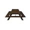 Homeroots 94" Dark Brown Solid Wood Outdoor Picnic Table with Umbrella Hole 525011 - alternate 4
