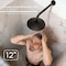 Supplygiant 12 in Shower Arm 90 Deg Stainless Steel Rain Shower Head Extension Arm, Flange, Matte Black Finish 74-TB34BG-NC - alternate 3