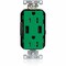 Leviton Lev-Lok TR Dup USB A-A 15A 125V Grn M56AA-N - alternate 1