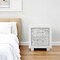 Homeroots 29" White Wood Two Drawer Nightstand 384041 - alternate 5