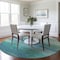 Homeroots 8' Turquoise Round Striped Washable Indoor Outdoor Area Rug 608153 - alternate 6