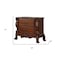 Homeroots 31" Brown Wood Carved Scrollwork Two Drawer Nightstand 692475 - alternate 3