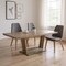Homeroots 71" Gray Wood and Metal Self-Storing Leaf Pedestal Base Extendable Dining Table 555165 - alternate 4