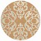 Homeroots 8' Coral And Ivory Round Damask Washable Indoor Outdoor Area Rug 614421 - alternate 4