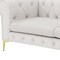 Homeroots 87" White Faux Leather Chesterfield Solid Wood Sofa 543943 - alternate 5