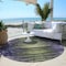 Homeroots 8' Purple Lilac And Lavender Round Striped Washable Indoor Outdoor Area Rug 577994 - alternate 5