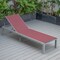 Leisuremod Marlin Patio Chaise Lounge Chair with Grey Aluminum Frame, Burgundy MLGR-77BRG - alternate 6
