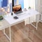 Yssoa Small Space 40 Inches Writing Desk with Headphone Hooks, Simple Wooden Design, Suitable for S FNDESKOFFICELITE47X20WHT - alternate 5