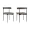 Homeroots Set of Two Gray And Black Upholstered Faux Leather Open Back Dining Side Chairs 569409 - alternate 6