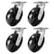 Hyw Products Heavy Duty Caster Set 8in Plastic Wheels, 4 Swivel, 4PK 40-80S-A1-HP-4 - alternate 1