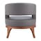 Homeroots 27" Slate Gray And Brown Faux Leather Arm Chair 556466 - alternate 3