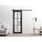 Sartodoors Sturdy Barn Door Frosted Tempered Glass Planum 2122 Black 24x80 Solid Core Modern Interior PLANUM2122BD-B-BLK-24 x 80 - alternate 5