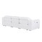 Homeroots 107" White Italian Leather Reclining Metal USB Sofa 720290 - alternate 8