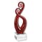 Homeroots 13" Clear Burgundy and Black Murano Glass Modern Abstract Tabletop Sculpture 376075 - alternate 1