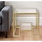 Homeroots 22" Brass And Clear Glass And Steel Square End Table With Shelf 544207 - alternate 1